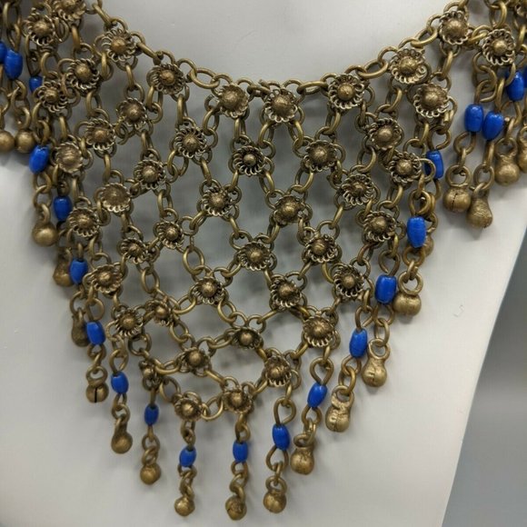Vintage Cannetille Etruscan Revival Bib Necklace - Picture 3 of 11